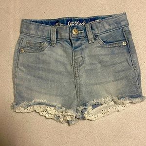 Light washed denim cat & jack shorts size 18m